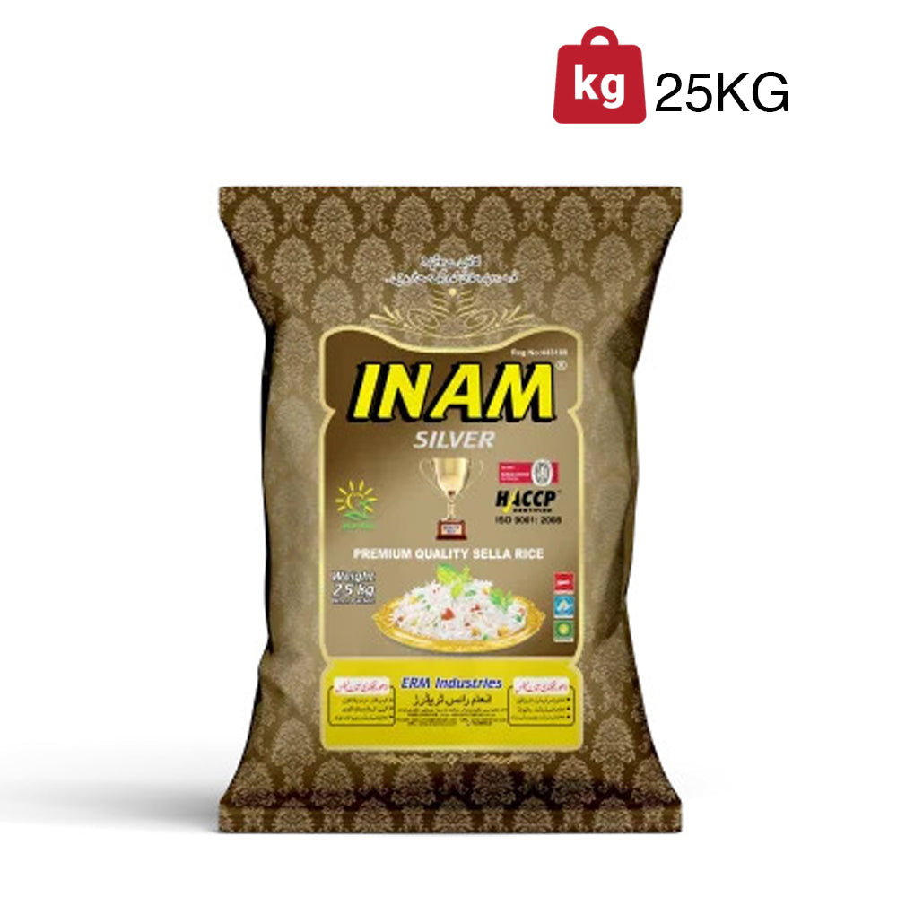 Inam Rice - Silver - Premium Quality Sella Rice - Double Steam - XL - 25 KG