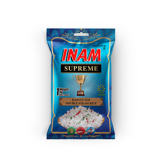 Inam Rice - Supreme - Kainat Basmati 1121 - XXL Double Steam Rice - 1 KG Pack
