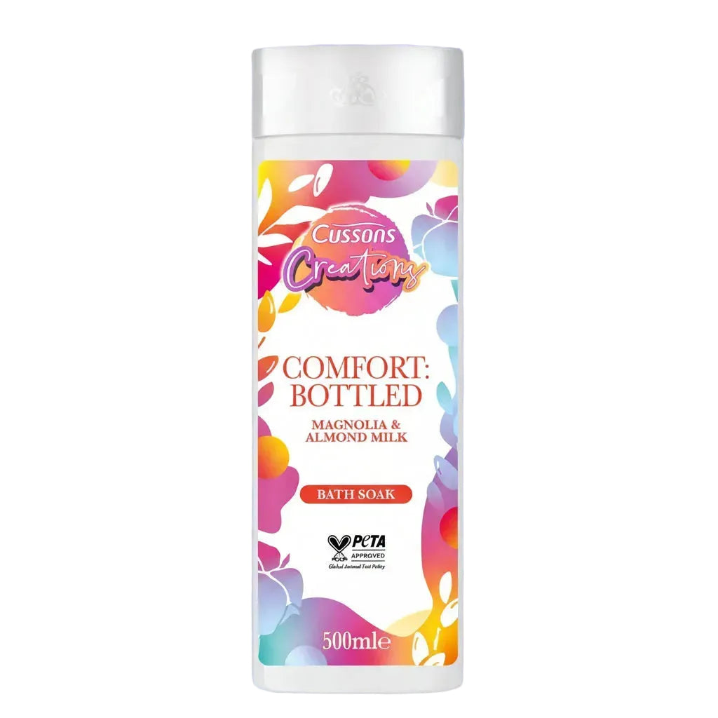 CUSSONS Creations - BATH SOAK - COMFORT BOTTLED - Magnolia & Almond Milk - 500ml