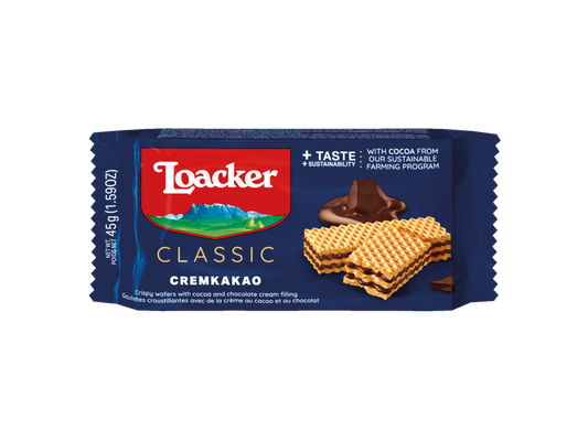 Loacker - Classic Wafer - Chocolate (Cremkakao) - 45gm - 100 CT