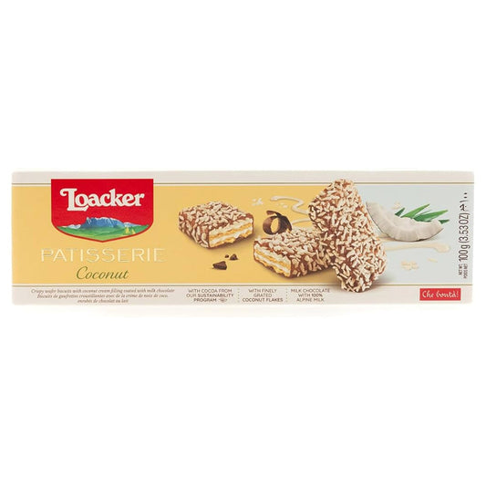 Loacker - Quadratini Patisserie - Coconut - 100gm - 12 CT