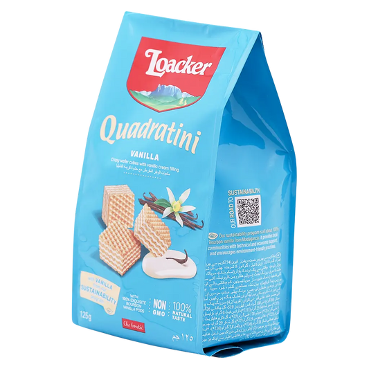 Loacker - Quadratini Wafer - Vanilla - 125gm - 24 CT