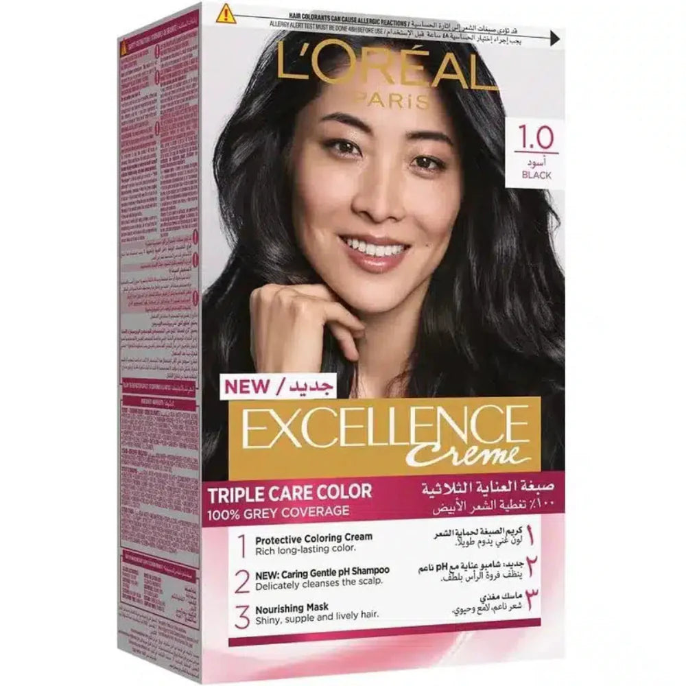 L'Oreal - New EXCELLENCE Creme - HAIR COLOUR - 1 BLACK - 48ml