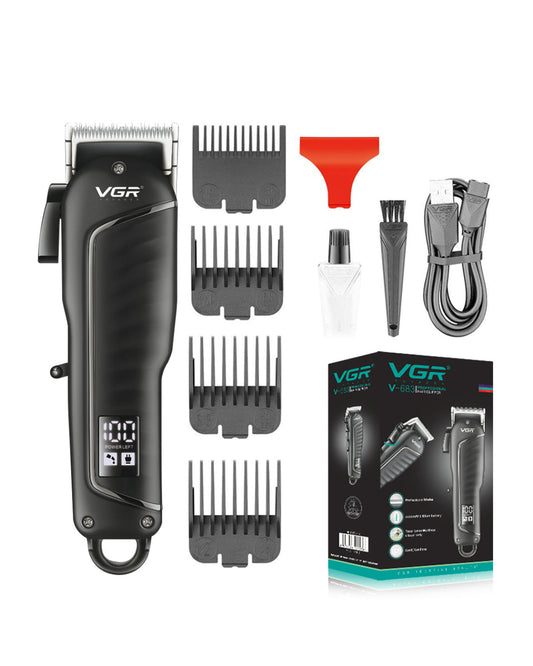Professional Hair Clipper & Trimmer with LED Display - Black