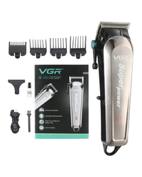 Professional Hair Clipper & Trimmer with 2000mAh Battery - Silver