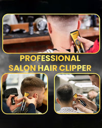 Professional Hair Clipper & Trimmer, IPX6 Washable - Gold/Black