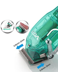 Professional Transparent Hair Clipper & Trimmer with LED Display - Green