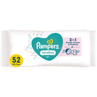 Pampers - Sensitive - Baby Wipes - Plastic Free - 52 Pack