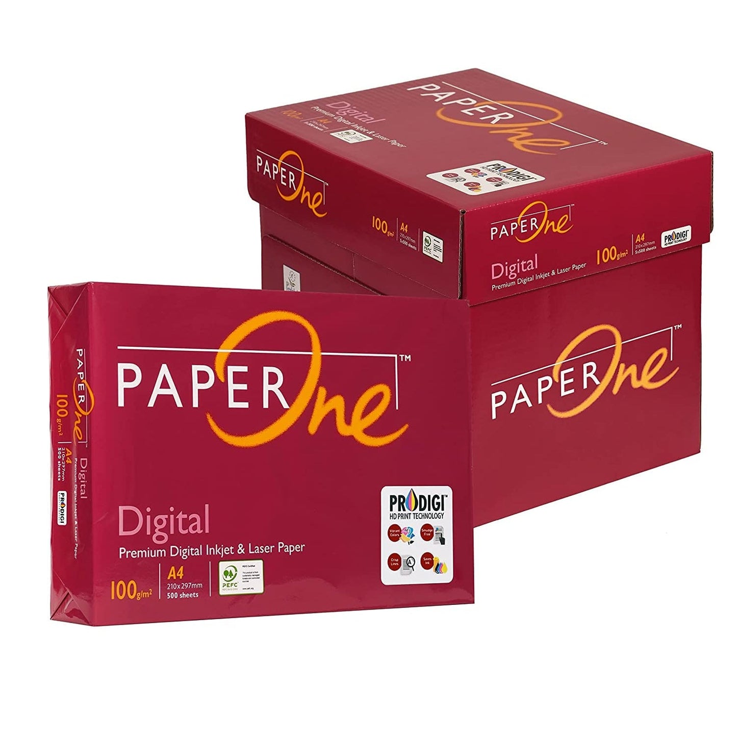 PaperOne - Ink Jet & Laser Paper - A4 - 100 Gsm - 500 Sheets - 4xReams (1 Box)