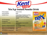 Kent Trix Flavoured Instant Powder Drink - 9 GM Sachets - Makes 1  - Imported - Turkey
