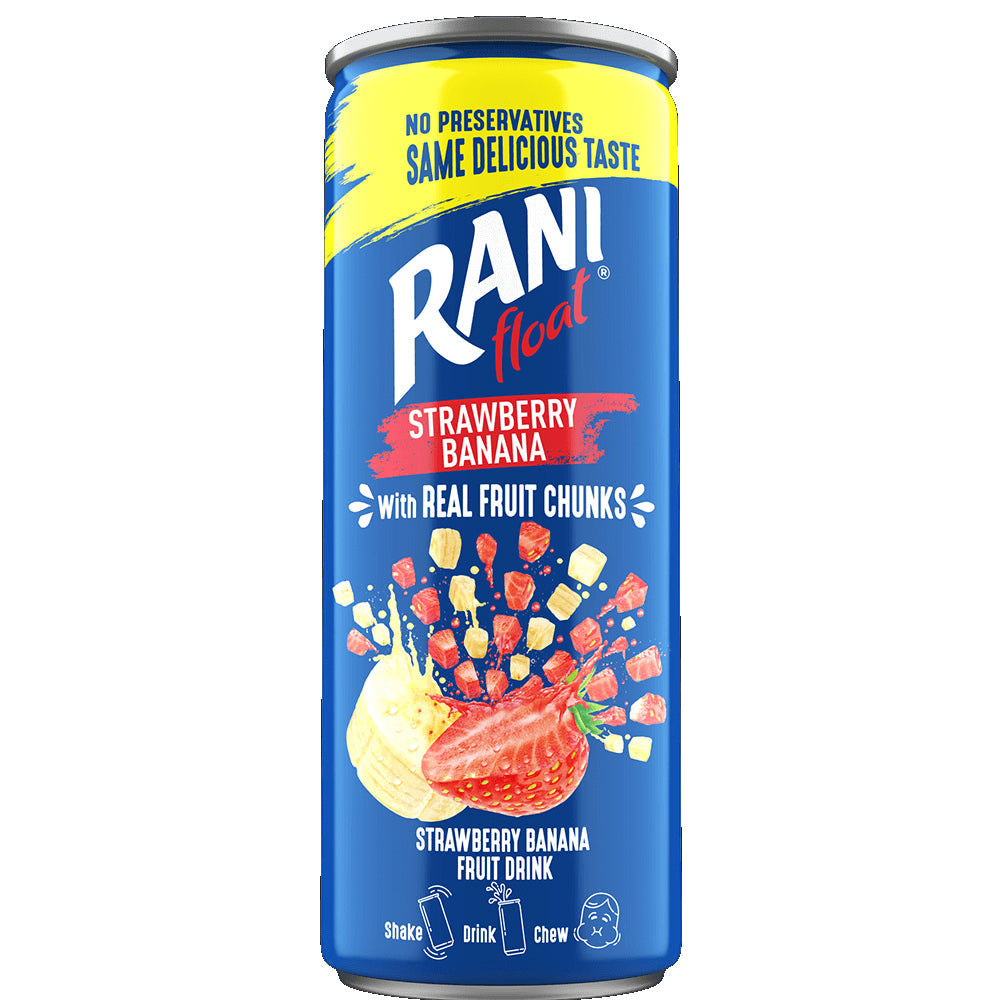 Rani Float Fruit - Dubai - Mixed Juice Drink - 240 ML (Pack of 24) - Strawberry Banana (Fraise Banane)