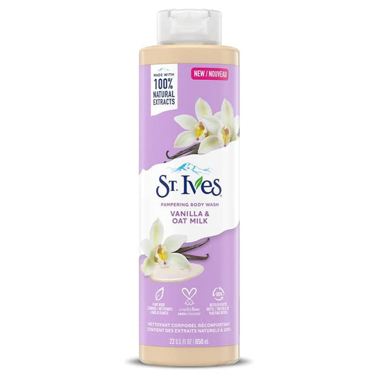 ST. Ives - Vanilla & Oat Milk Made - Pampering Cleanser - Shower Body Wash - 650 ml / 22 Fl. Oz