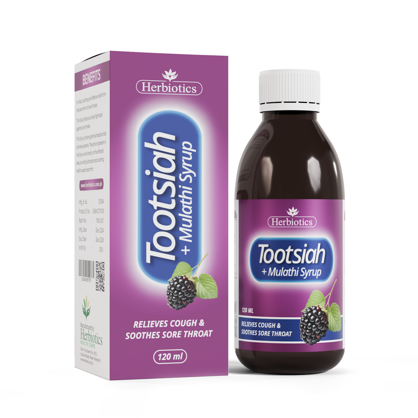 Herbiotics - Toot Siah+Mulathi - Syrup - 120ml - Respiratory Support