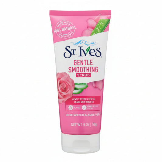 St. Ives - GENTLE SMOOTHING SCRUB - ROSE WATER & ALOE VERA - 170g - USA