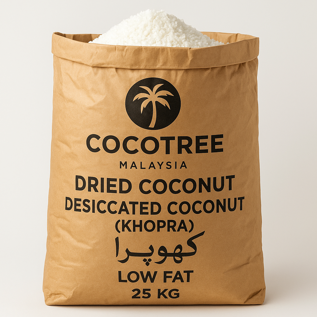 Cocotree - Malaysia - Dried Coconut - Desiccated Coconut (Khopra) Low Fat - 25 KG - کھوپرا