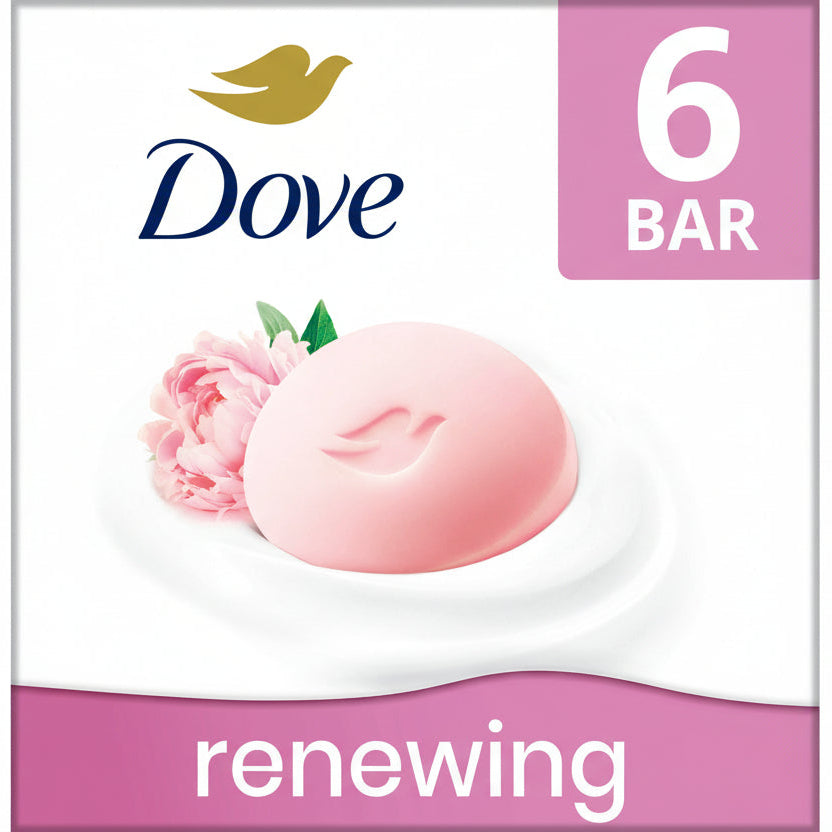 Dove Soap - Renewing Beauty Bar - Peony & Rose Oil All Skin - 106g - 6 Pack