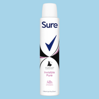 SURE - INVISIBLE PURE - Deodorant Body Spray for Women - ( 1X6 ) 200ml