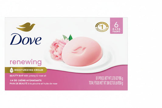 Dove Soap - Renewing Beauty Bar - Peony & Rose Oil All Skin - 106g - 6 Pack