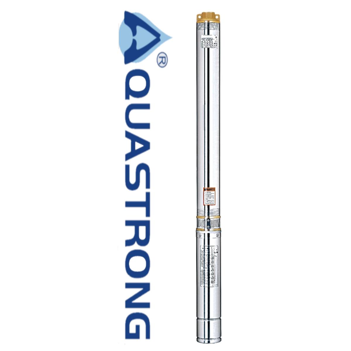 Aquastrong - 4SAM-3-13 - 750 W - 1 HP  Stainless Steel Clean Water Deep Well - Bore Hole Submersible Pump With Controller