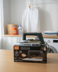 RAF Electric Dry Iron 1600W – Lightweight Clothes Press with Non-Stick Soleplate, Adjustable Temperature & Fast Heating (Grey)