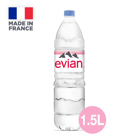 Evian - Natural Spring Water - 1500 ml X6 - Plastic Bottles
