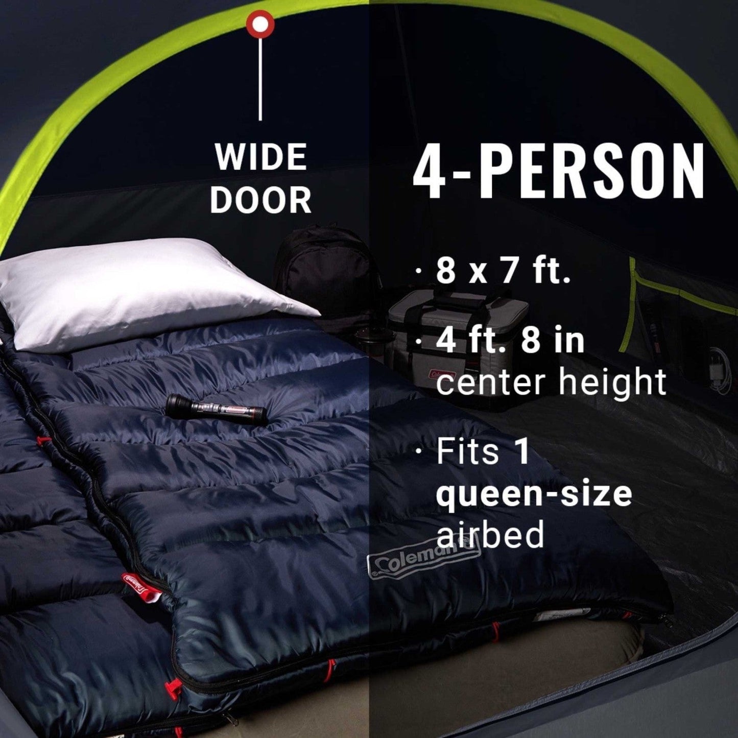 Coleman - 4-Person Dark Room™ Skydome™ Camping Tent