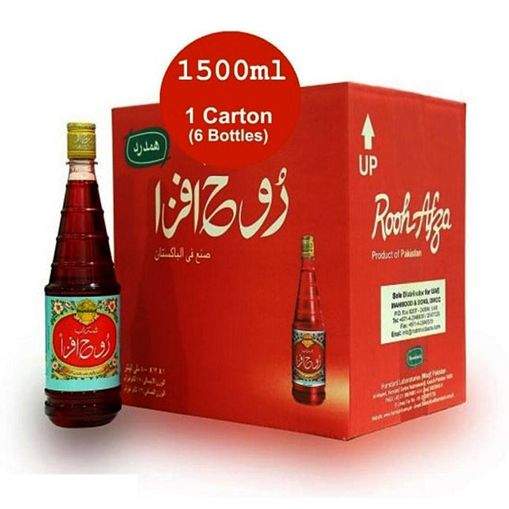 Hamdard - Rooh Afza - Red Sharbat Syrup - Available in 800 ML - 1500 ML - 3000 ML