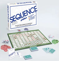 SEQUENCE- Pakistani Make - SEQUENCE Game with Folding Board, Cards and Chips - White
