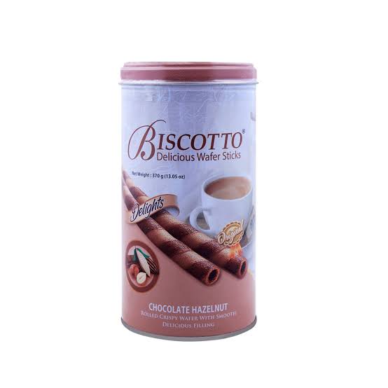 Biscotto - Cream Wafers - Roll Sticks - Chocolate Hazelnut Flavoured - 370g