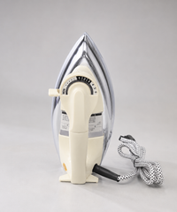National Heavy Weight Dry Iron 1000W – Heavy Duty Clothes Press Iron with Adjustable Temperature Control & Heat Resistant Cotton Cord – Off White