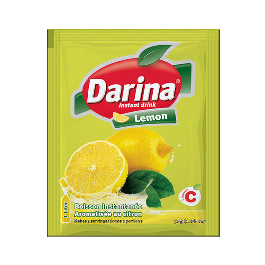 Darina - Lemon - Flavoured Instant Powder Drink - 9 GM Sachets - Makes 1 L - 24 Sachets