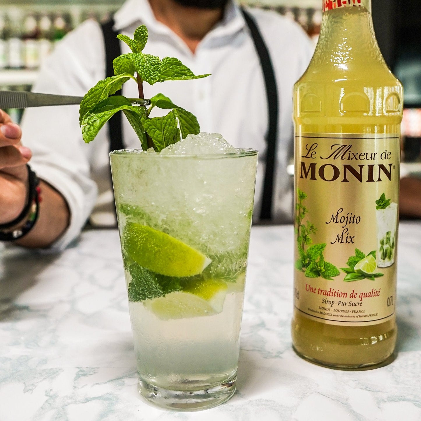 Monin - Mint & Lime Mix Syrup - 1000ml (1L) - Le Mixeur De Monin