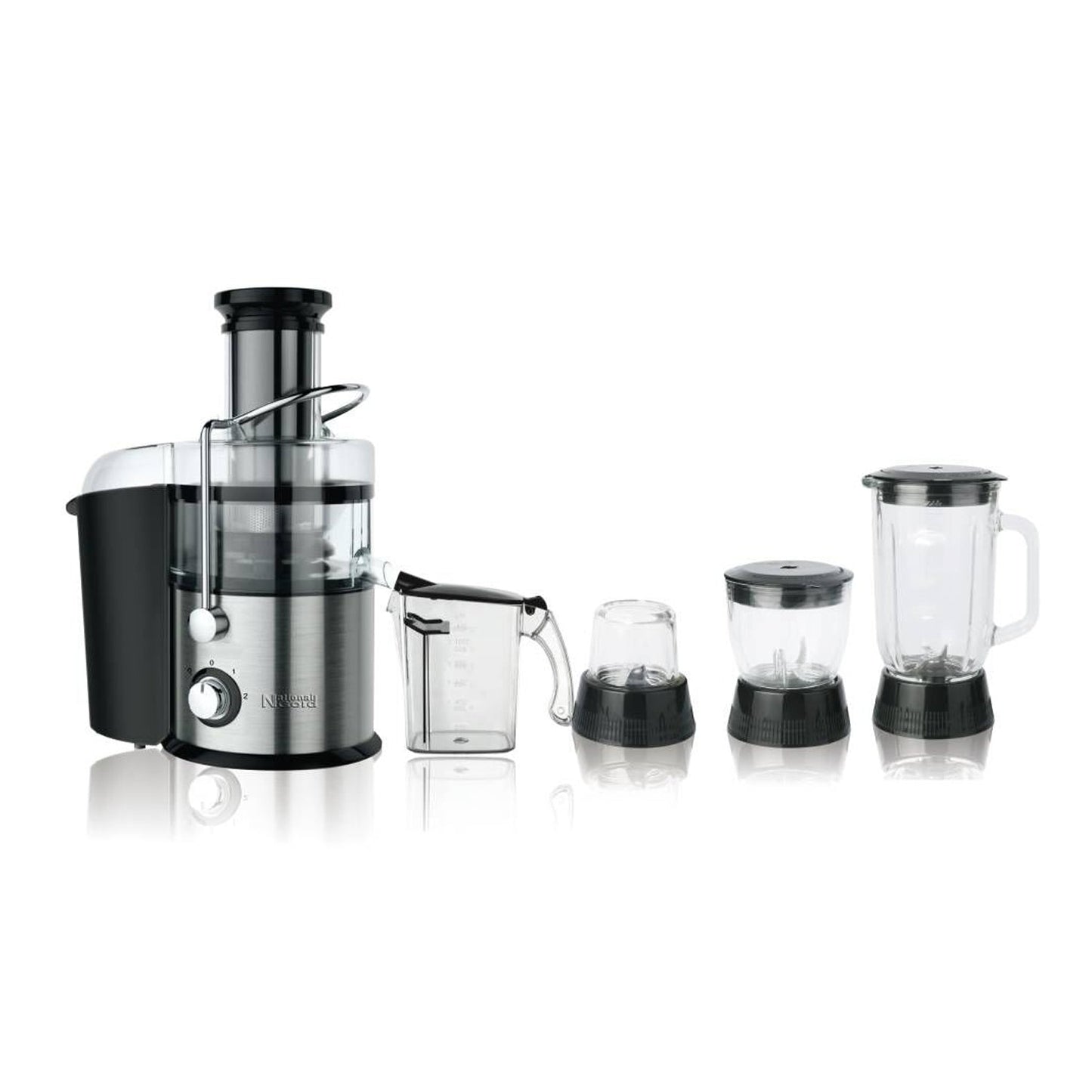 National Gold (NG) - Juicer Blender - 4 IN 1 - 800W - 1.L Glass Jar - Steel Black Body - NG786-2015