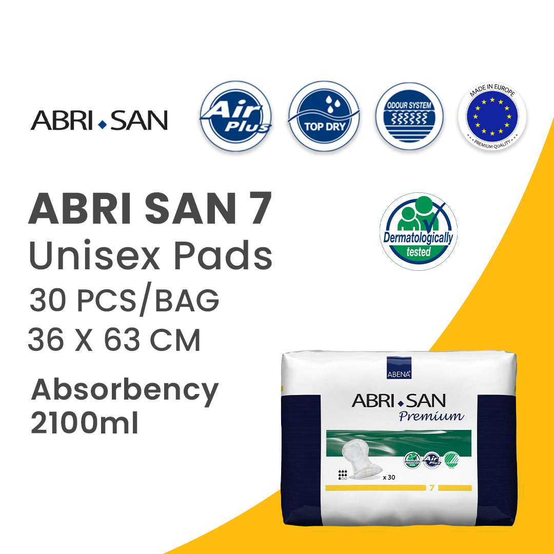 Abena San (Abri San) 7 - Unisex - Bladder Protection Pads - 36 x 63 cm - 30 pieces