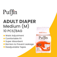 PUFFIN - Adult Diaper - Medium-70 - 110 cm-10 pieces