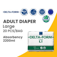 DELTA-FORM - Adult Diaper - Large - 100 - 150 cm- 20 pieces