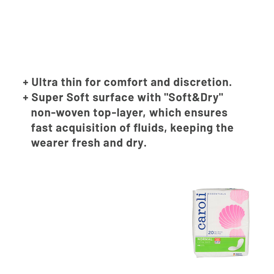 Caroli Maxi Sanitary Pads - Maxi Normal - 90 x 225 mm-20 pcs