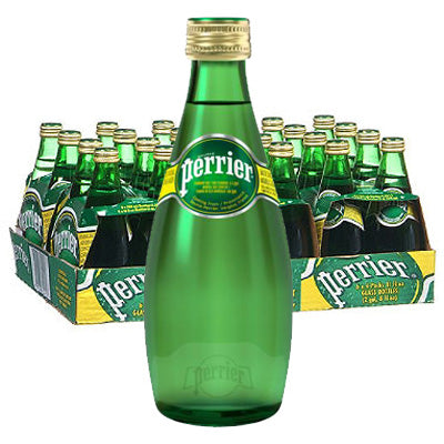 Perrier - Sparkling Natural Mineral Water - 330 ml X24 Glass Bottles