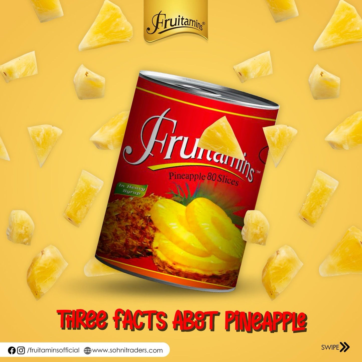 Fruitamins - Pineapple - 565 grams - Sliced - Thailand - 1 CTN (24 pcs)
