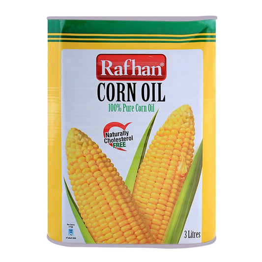 Rafhan - 100% Pure Corn Oil - Cooking Oil - 3 Litres Tin