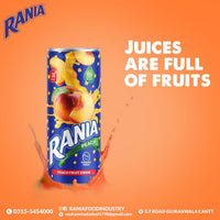 Rania Float Fruit - Pakistani - 240 ML (Pack of 24) - Peach, Mango, Orange Flavor