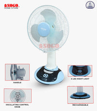 Sogo Rechargeable Fan - Table / Desk Fan (JPN-630)