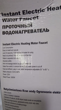 Instant Electric Water Heater Tap with LED Temperature Display and Shower - 3000 Watts