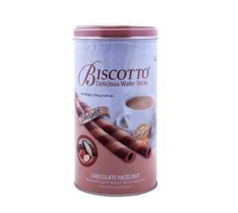 Biscotto – Cream Wafers – Roll Sticks – Chocolate Hazelnut Flavoured – 370g