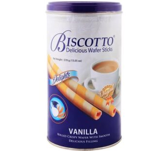 Biscotto – Cream Wafers – Roll Sticks – Vanilla Flavoured – 370g