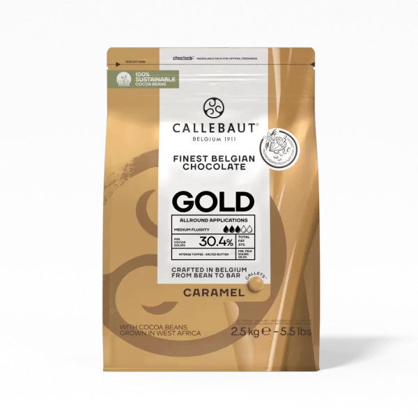 Callebaut - Finest Belgian Chocolate ? Caramel Chocolate - Gold 30.4% - Callets - 2.5 Kg - Couverture
