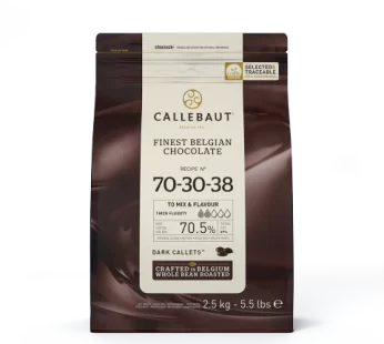 Callebaut – Finest Belgian Chocolate – 70% Dark Chocolate Callets – 2.5 KG – Dark Recipe n° 70-30-38 – intense cocoa – bitter – roasted – fruity hints