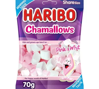 HARIBO – Chamallows – Pink/White – 70gm – New – 24 CT