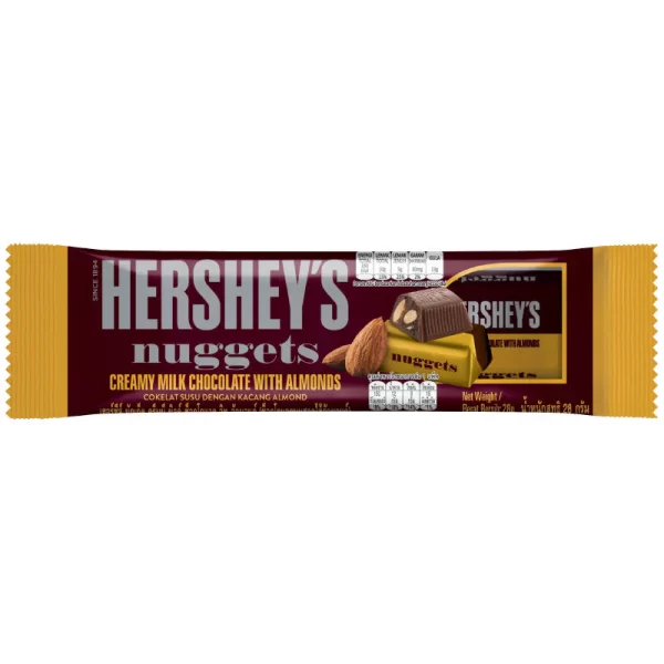 Hershey Nuggets - Creamy Milk Chocolate With Almonds - 24x 28 gram