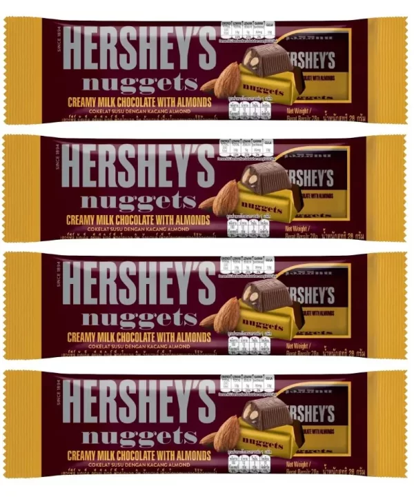 Hershey Nuggets - Creamy Milk Chocolate With Almonds - 24x 28 gram - Image 2